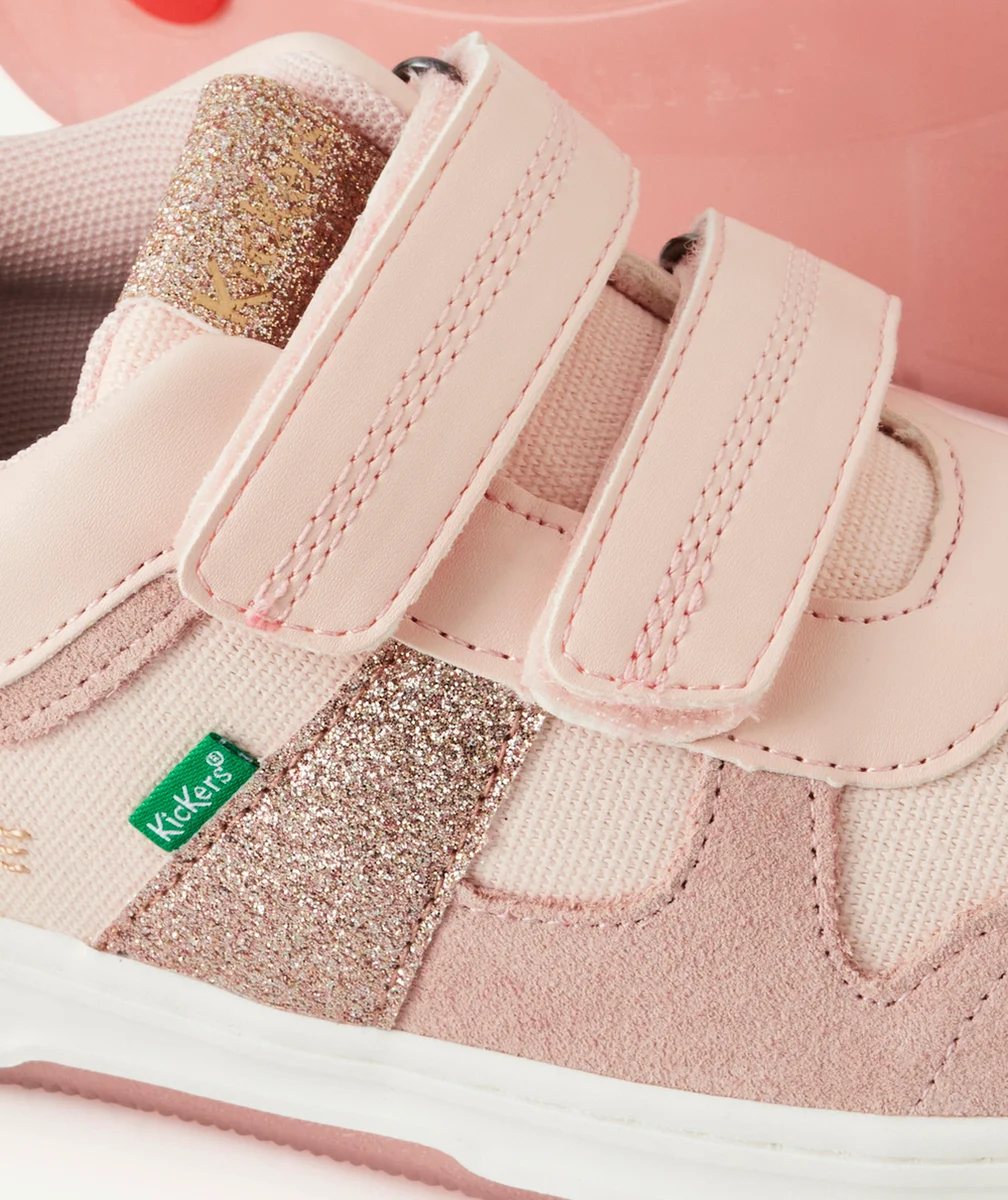 KICKERSBASKETS FILLE KALIDO ROSE CLAIR AVEC SCRATCH ET PAILLETTES