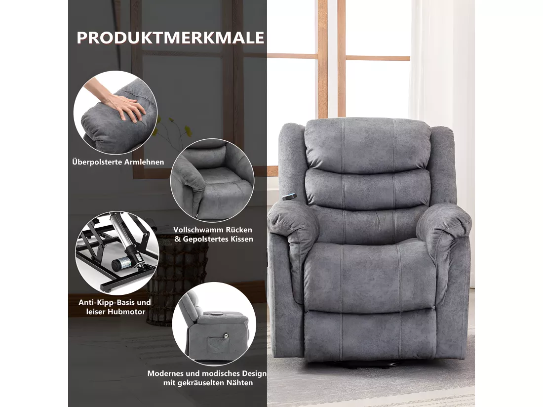 Fauteuil relax Électrique en tissu - Girs - Sweiko