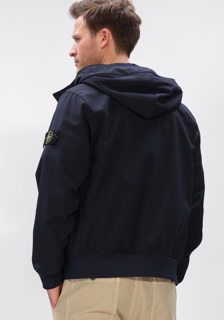 donkerblauwe stone island jack short parka s0a22