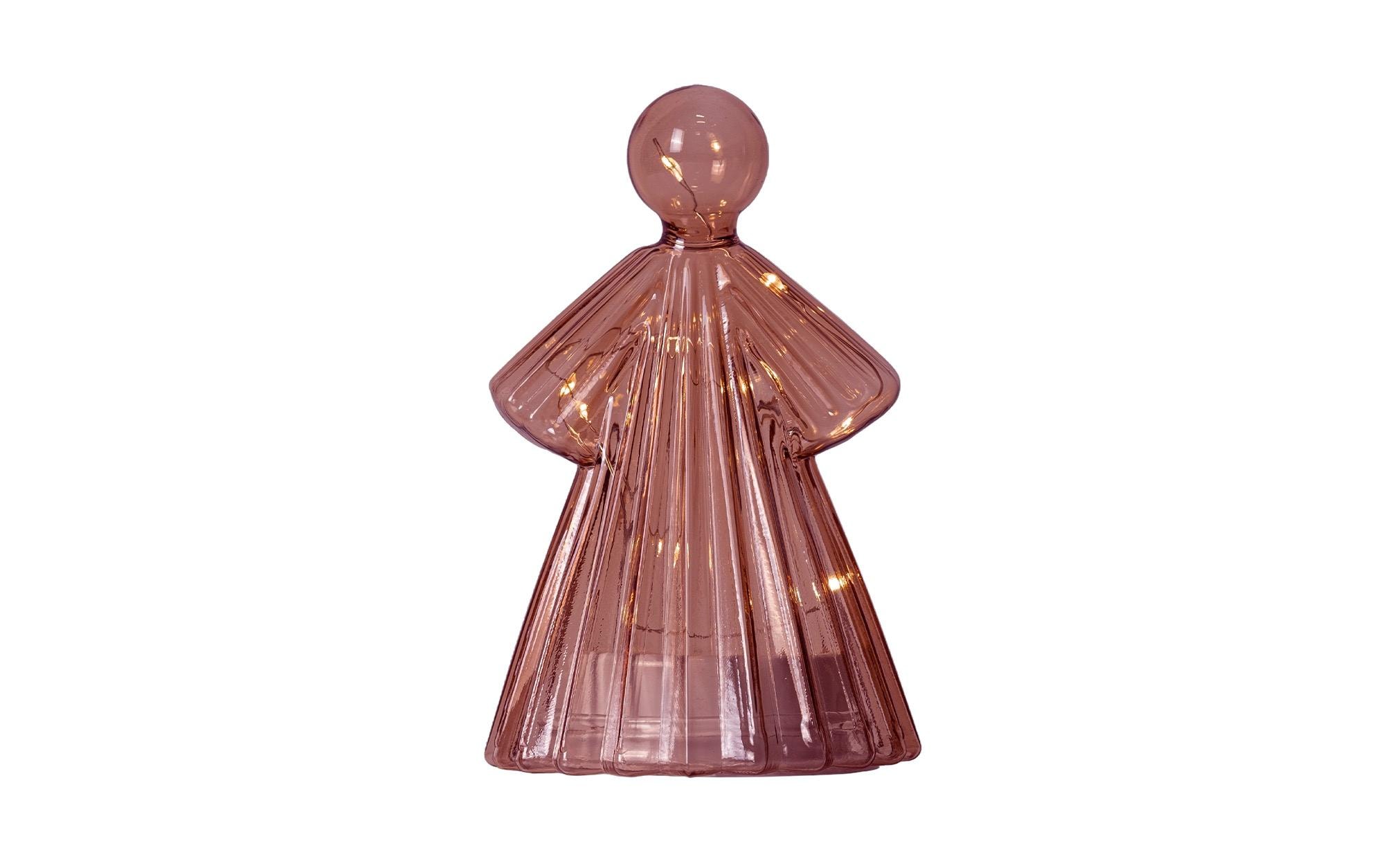 Tischdeko Engel Albert, Ø 9.5 x H 15 cm, BordeauxWeihnachtliche LED-Dekoration