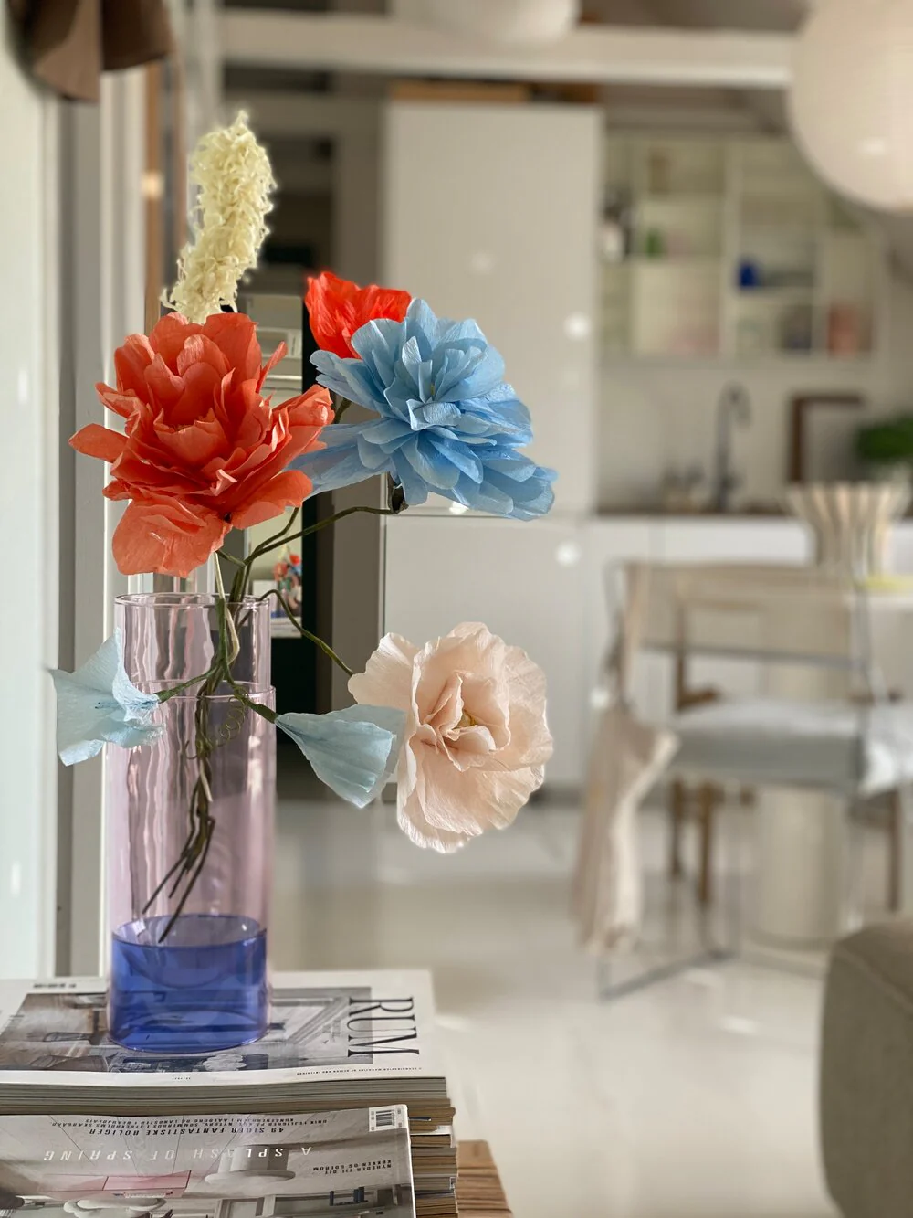Studio About  Grand Peony papirblomst - blå