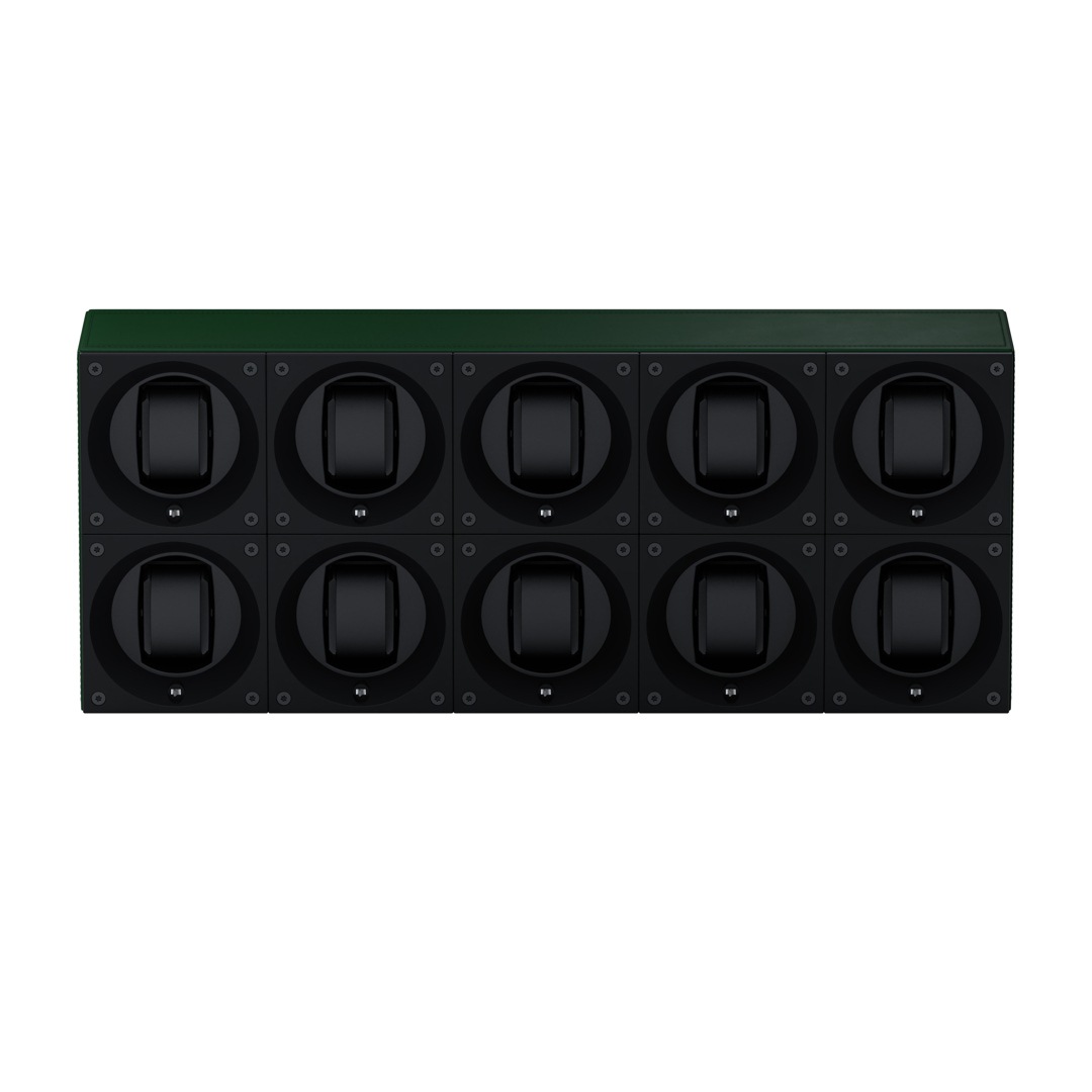 SwissKubik Masterbox Leder Grün- 10 Uhren
