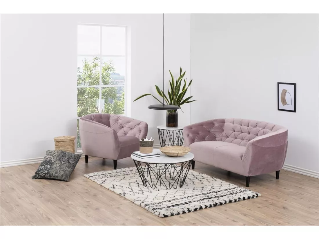 Fauteuil en velours capitonné - RIA