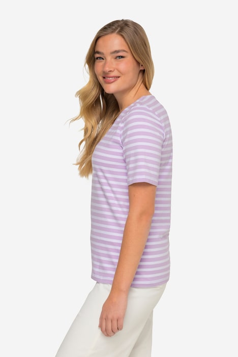 T-Shirt, Classic Fit, Streifen, Rundhals, Halbarm