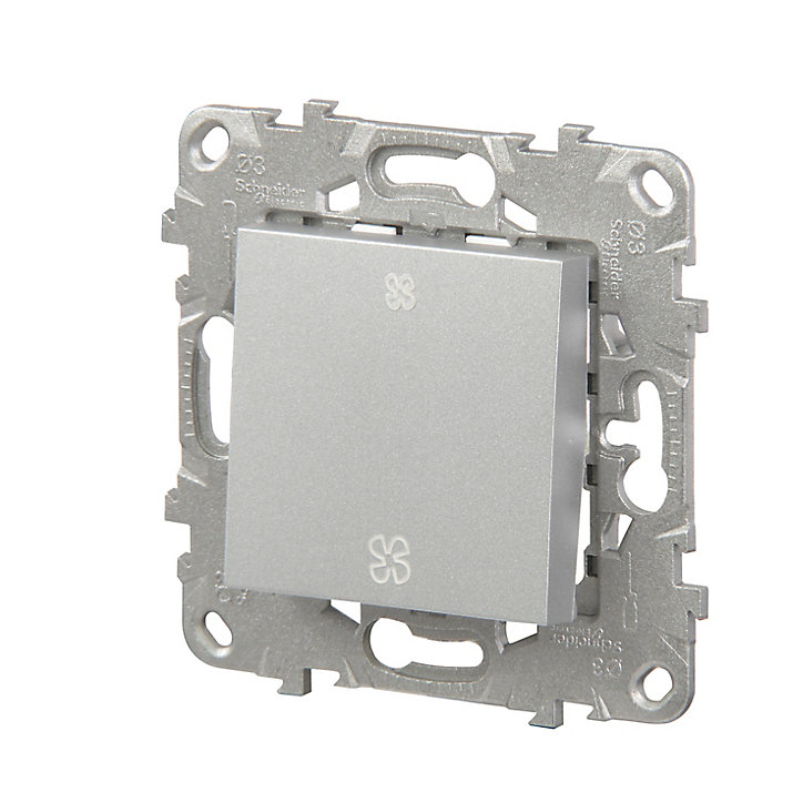 Mécanisme commande VMC 2 boutons Schneider Electric Unica Déco aluminium
