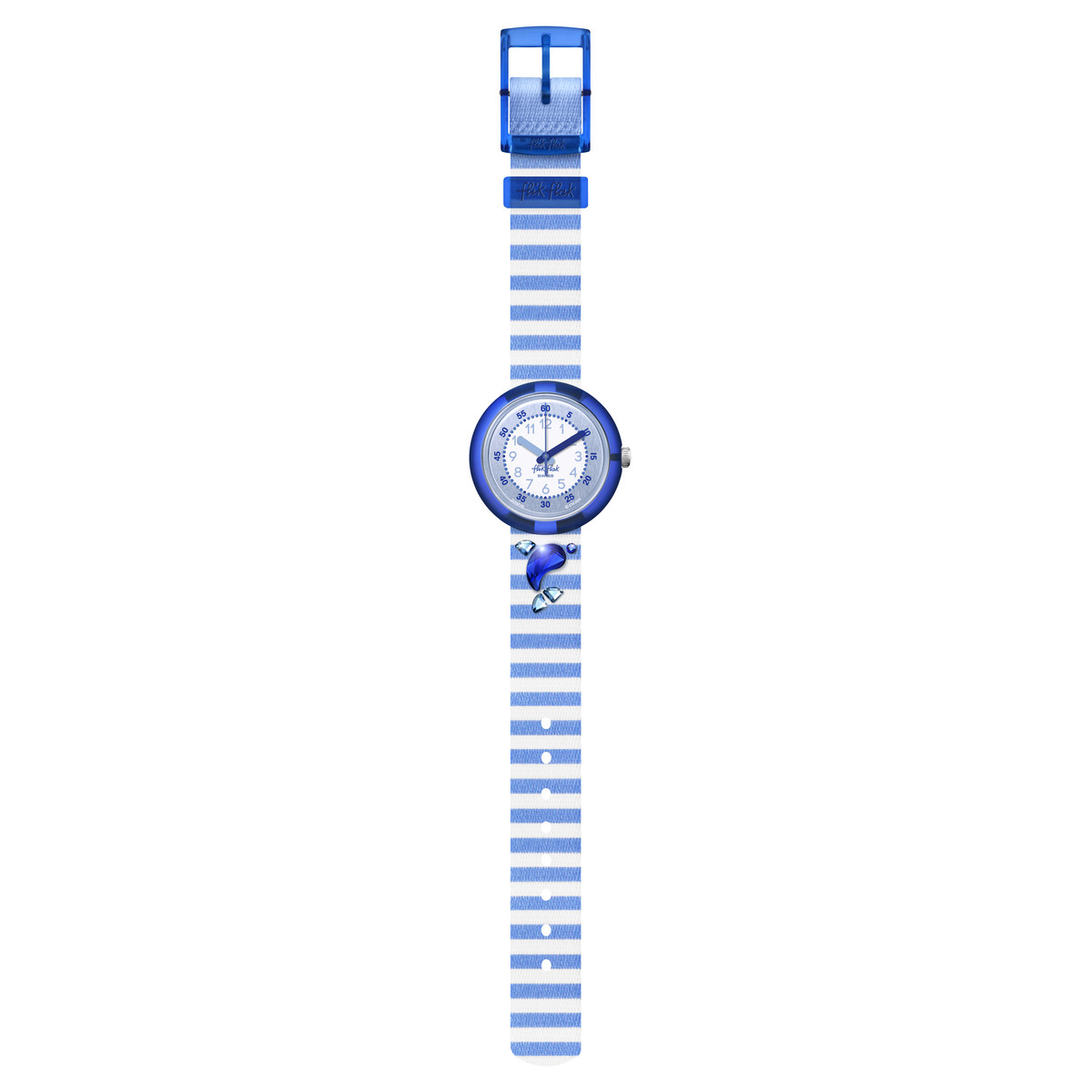 Montre FLIK FLAK Shine bright Shining dolphin enfant plastique biosourcé bracelet PET recyclé bleu