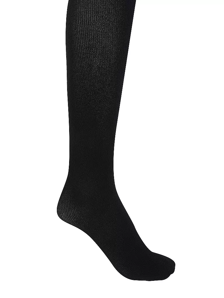 WOLFORD Modestrumpfhose Mary Cotton Rib Black schwarz