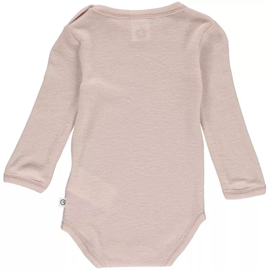 Müsli Langarmbody aus Merinowolle rose