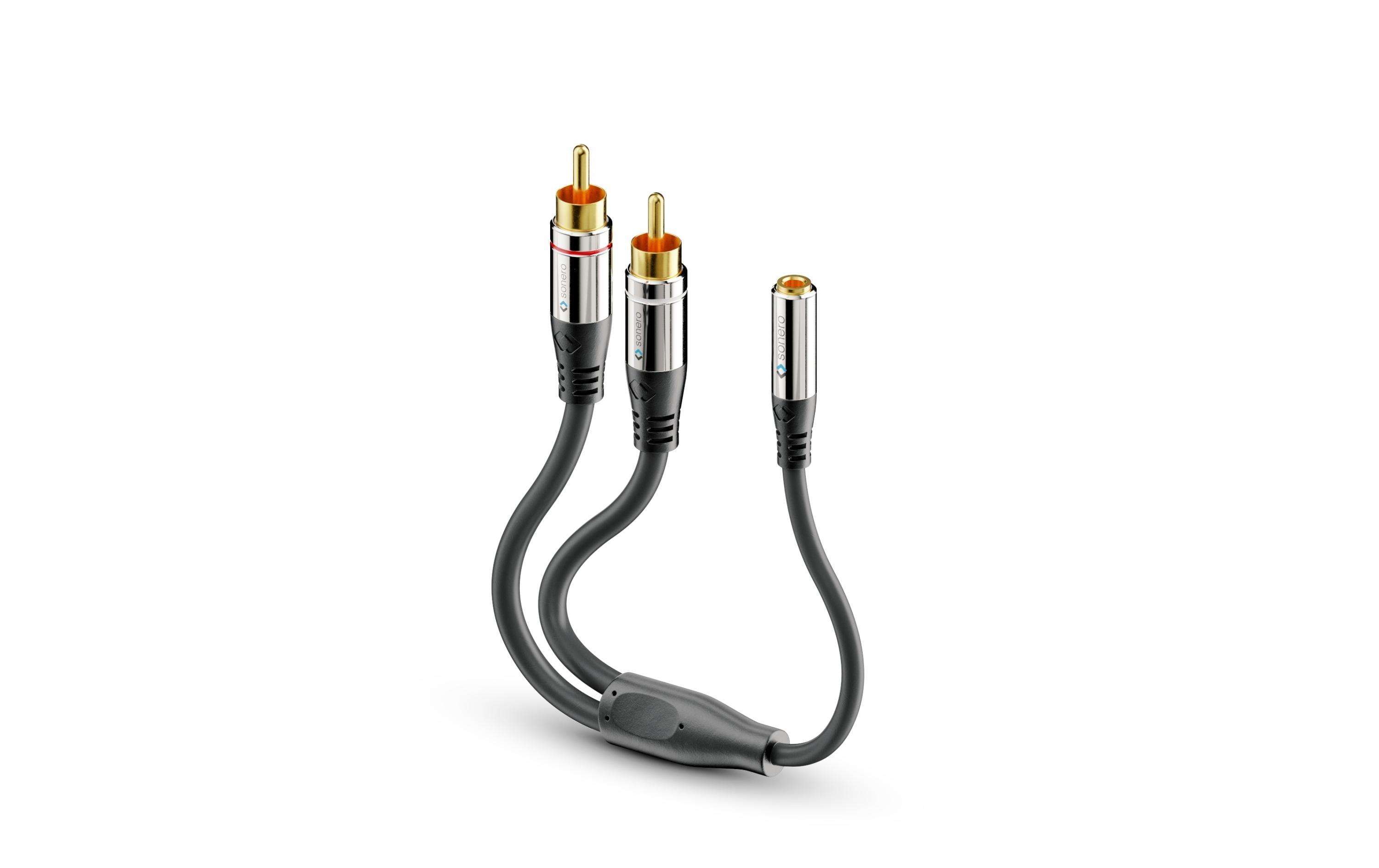 Audio-Kabel Cinch - 3.5 mm Klinke 0.25 msonero 2x Cinch auf 3,5mm Audio Adapter Kabel 0,25m