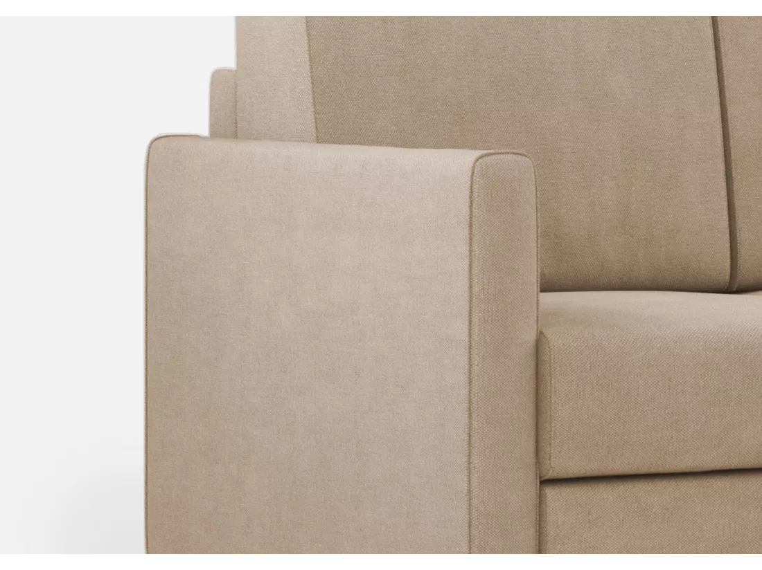 Canapé d'angle moderne italien tissu beige Korane - 5 tailles-Taille 241x241 cm