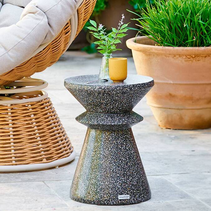 Table d'appoint de jardin ronde ALTURIO Noir