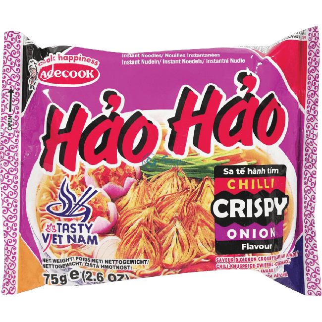 Acecook Hao Hao Intant Noedels Chili Krokante Uiensmaak 75g