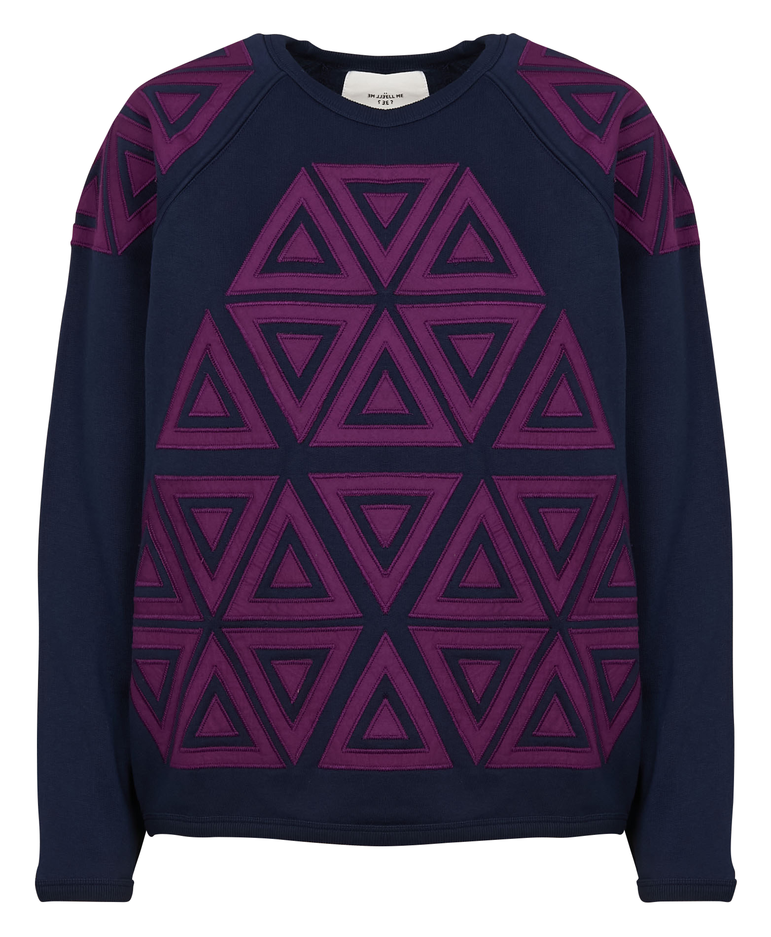 SHINE - Sweat oversize col rond en coton bio mélangé | Bleu