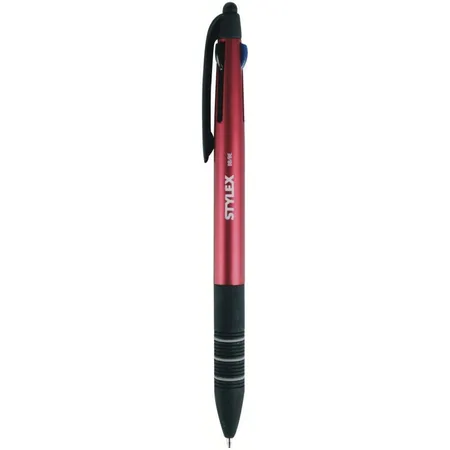 Stylex Touch-Pen, 2 in 1, 3-Farb-Kugelschreiber, farbig sortiert