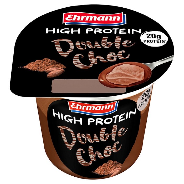 EHRMANN High Protein Pudding mit Topping 200g, Double Choc