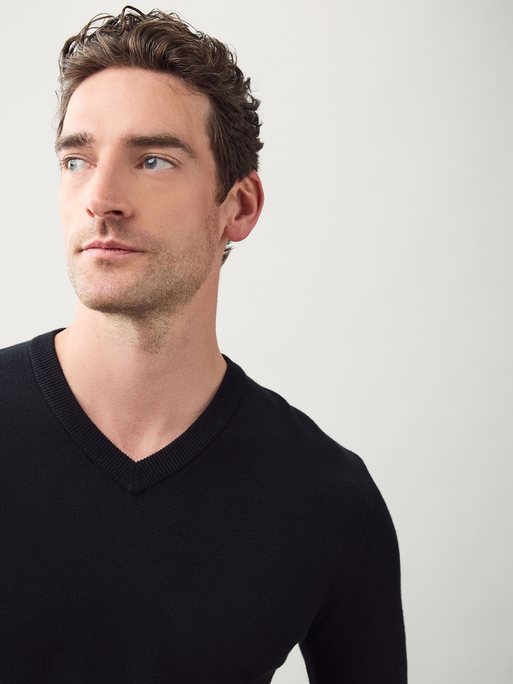 Zwart - Regular Fit Soft Touch V-Neck Sweater