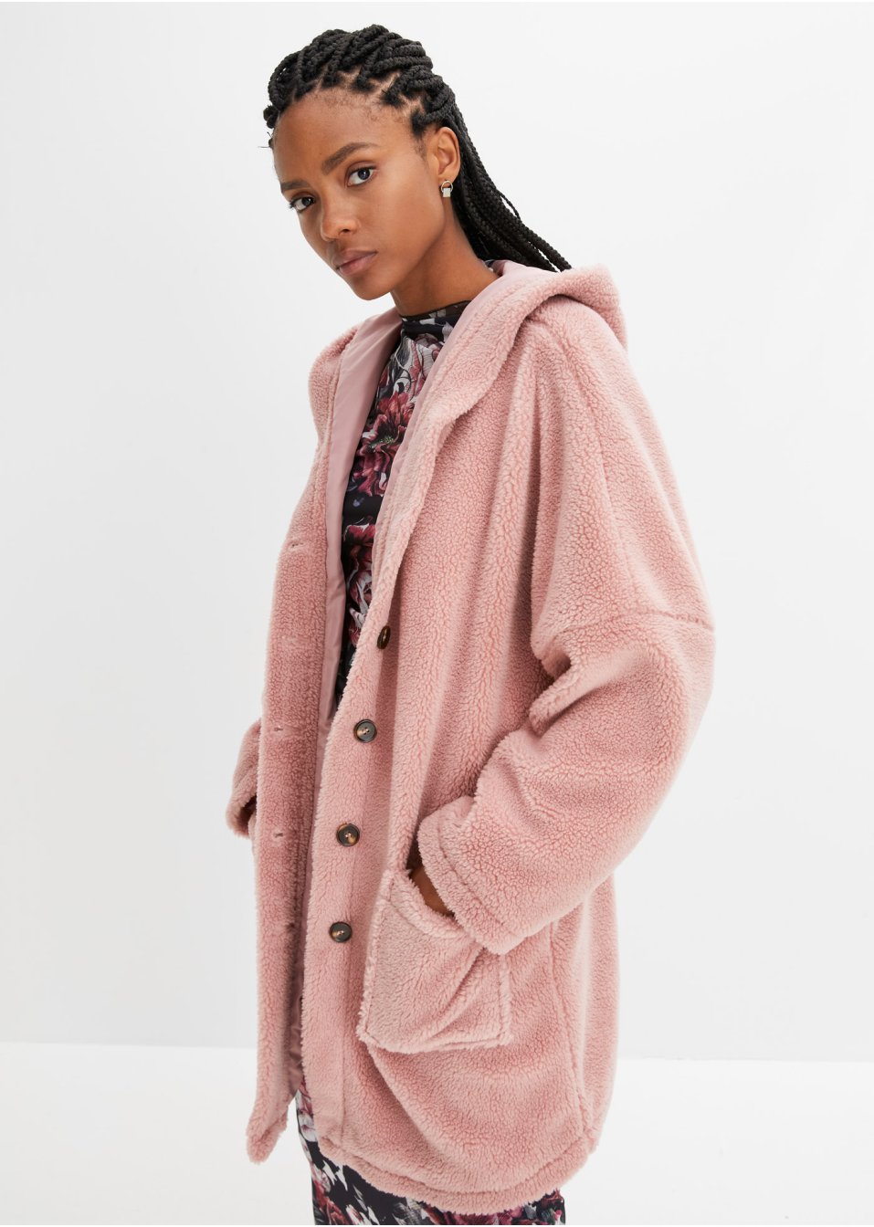 Veste oversize en polaire peluche
