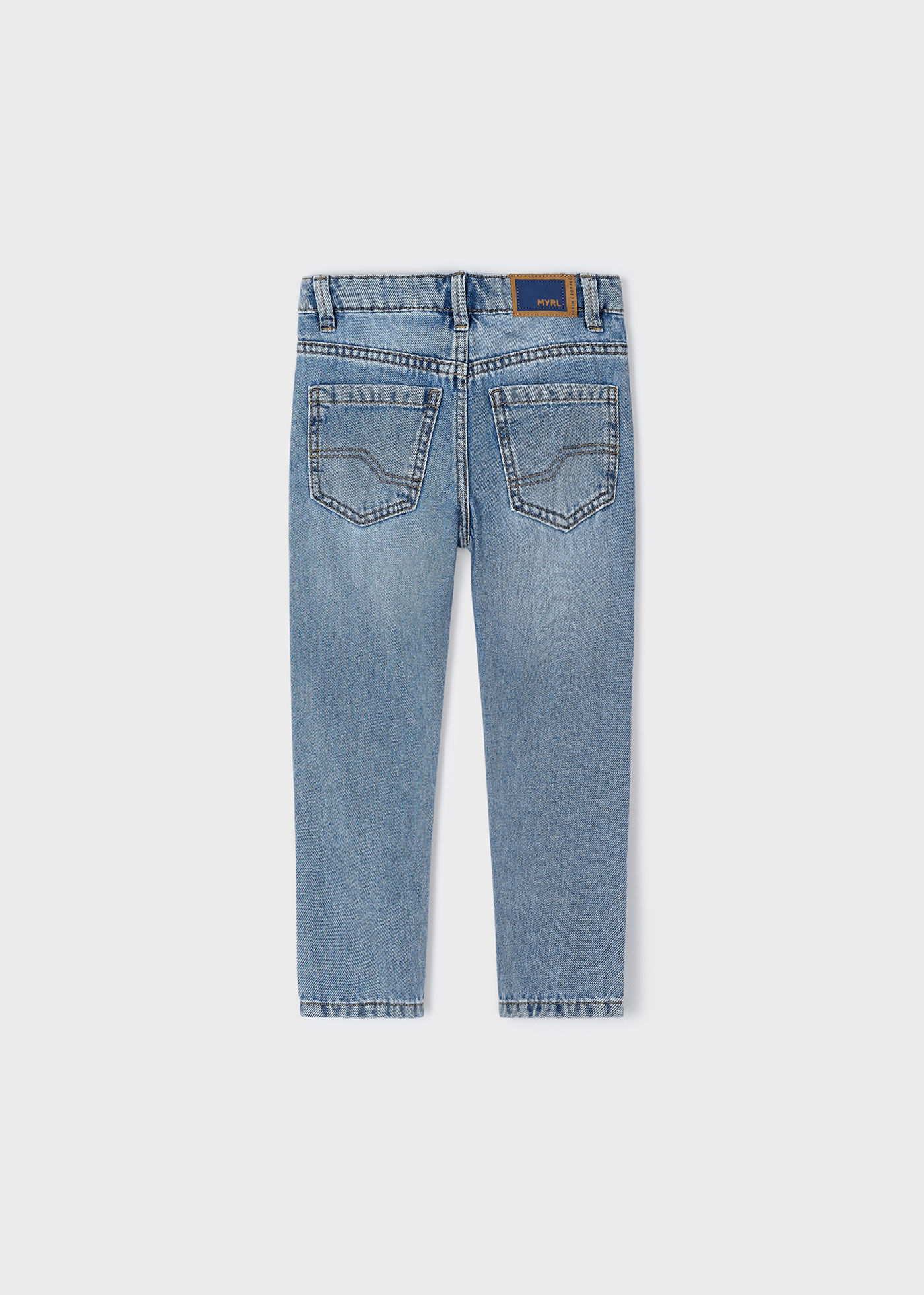Calça jeans reta Better Cotton para meninos, denim médio