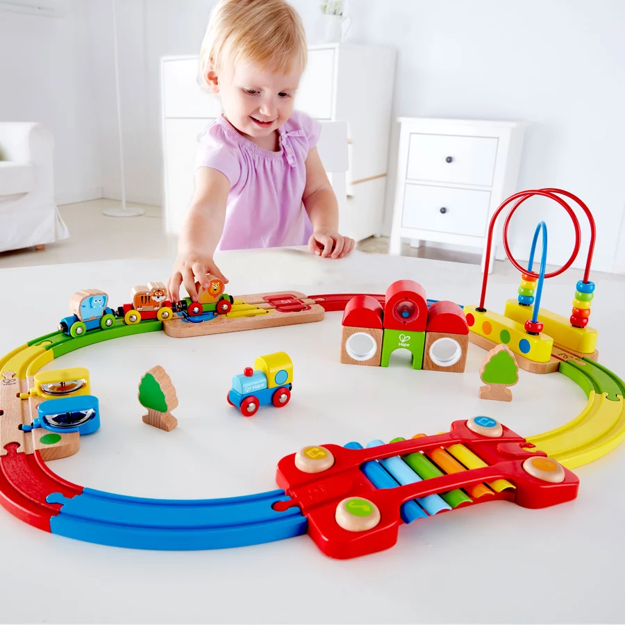 Hape Regenbogen-Puzzle-Eisenbahnset