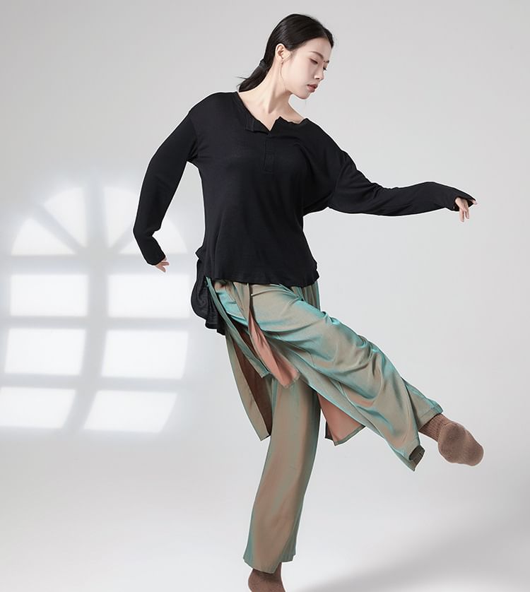 Cossita - High Rise Plain Asymmetrische Wijde Broek
