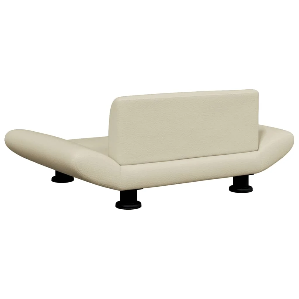 Cama para cães em couro sintético creme vidaXL, 70x45x28 cm