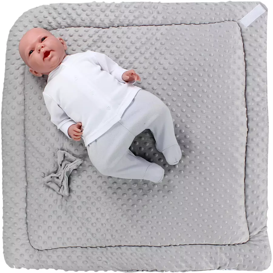 TupTam Baby Winter Einschlagdecke Warm Wattiert Minky blaugrau