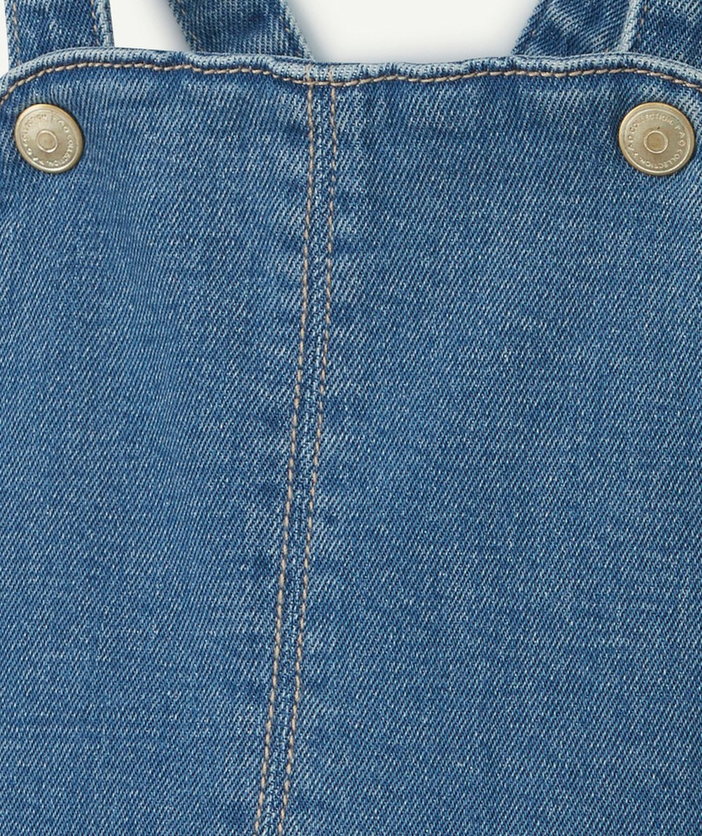 ROBE SALOPETTE BÉBÉ FILLE EN DENIM BLEU LOW IMPACT