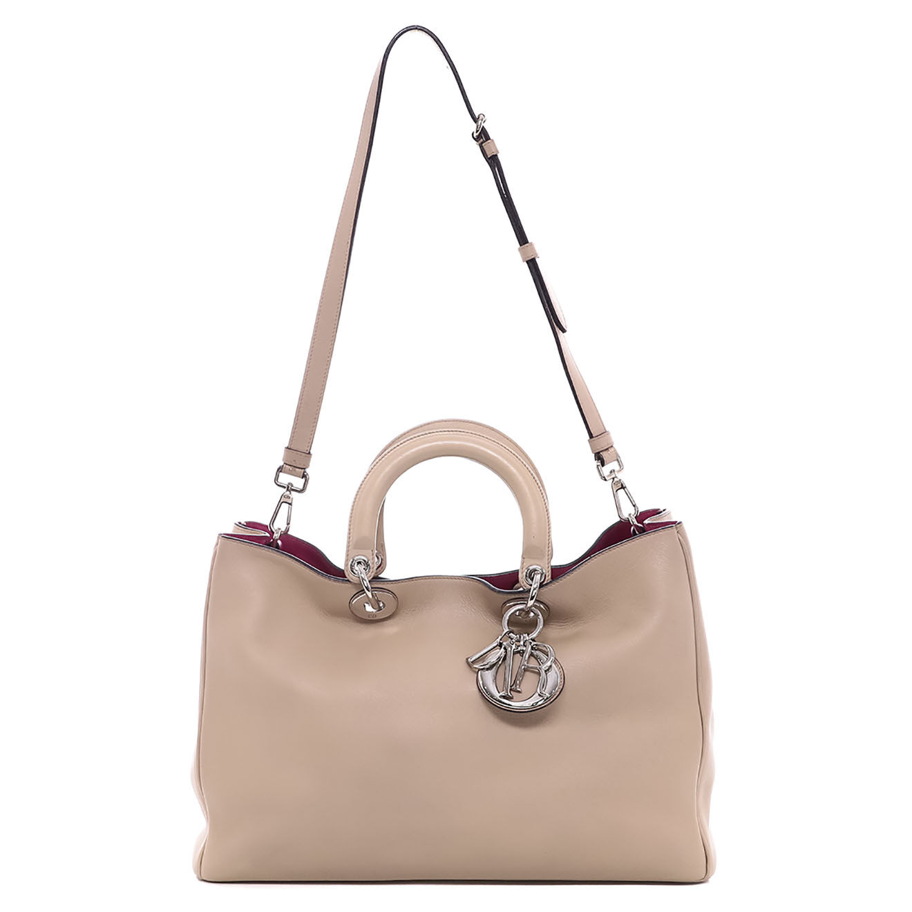 Dior Sac à mainissimo en Cuir beige - Très bon état - L.37 cm