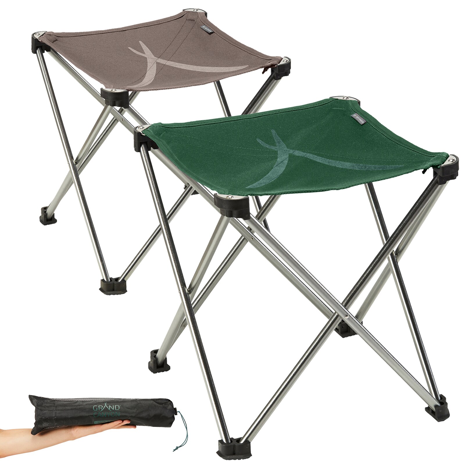 GRAND CANYON Sinyala Mini Klapphocker Falt Hocker Camping Alu 500g Leicht 100 kg Farbe: Eden