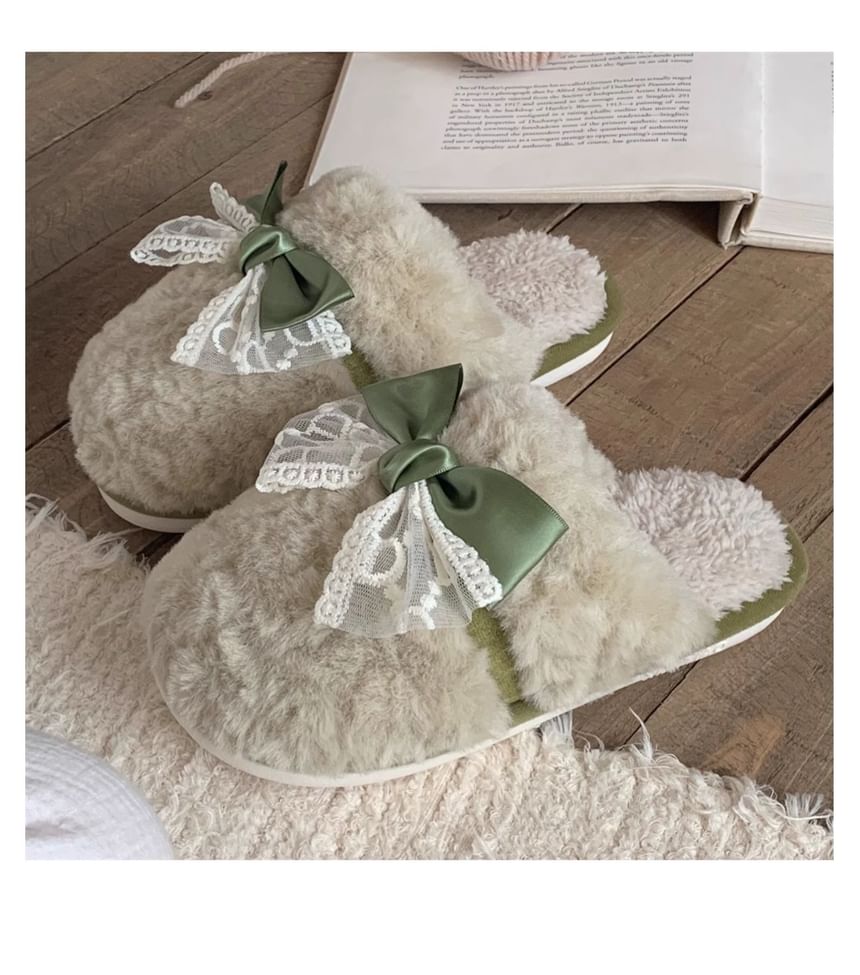 Honkizz - Fluffy pantoffels met strik