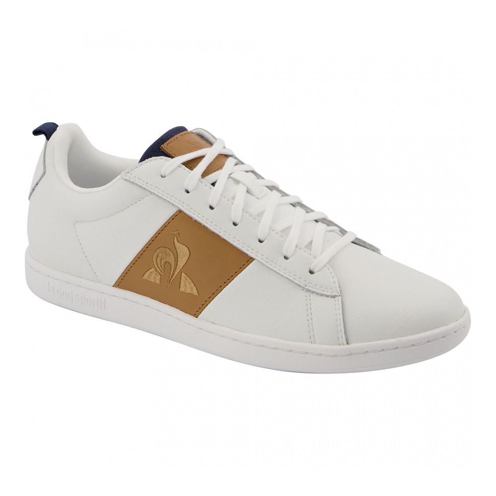 Le Coq Sportif COURTCLASSIC TWILL - Sneakers Homme optical white/tobacco brown