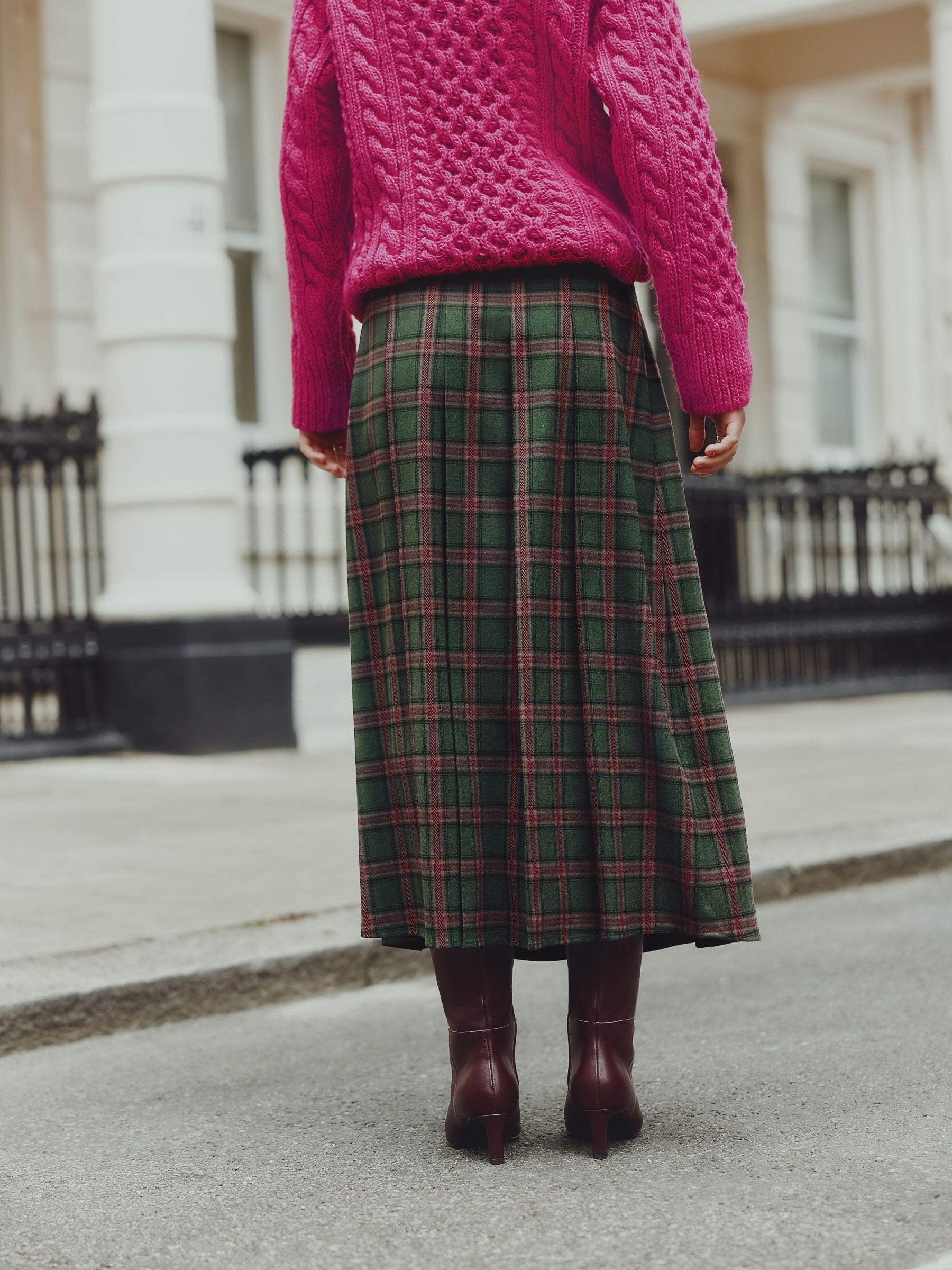 Groen - Geruite Kilt Maxi Rok