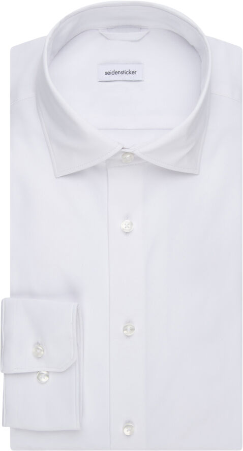 Seidensticker Performance shirt Slim Long sleeve Kent-Collar Uni White