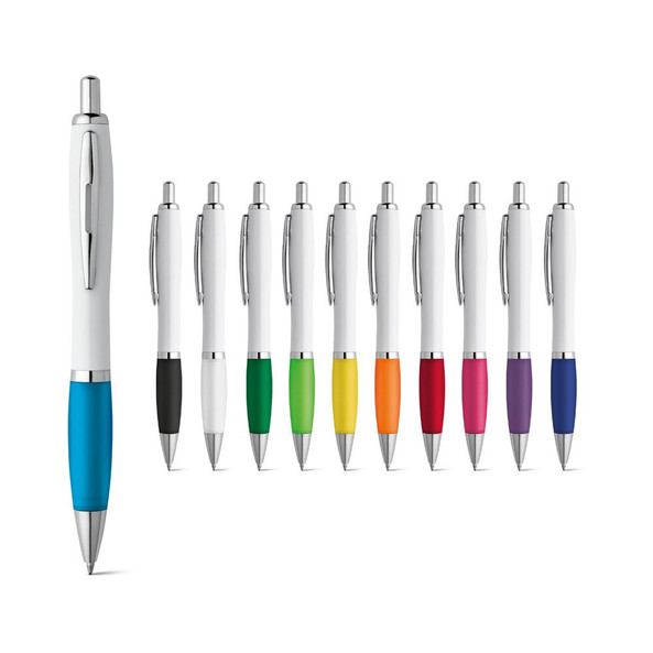 hi!dea 81132 - Stylo à bille en ABS blanc avec clip en métal