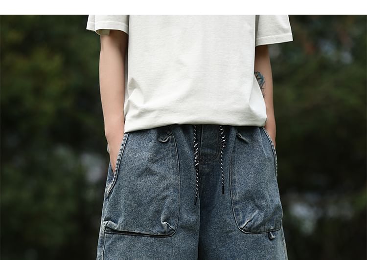 ROOSE - Mid-rise gewassen denim shorts