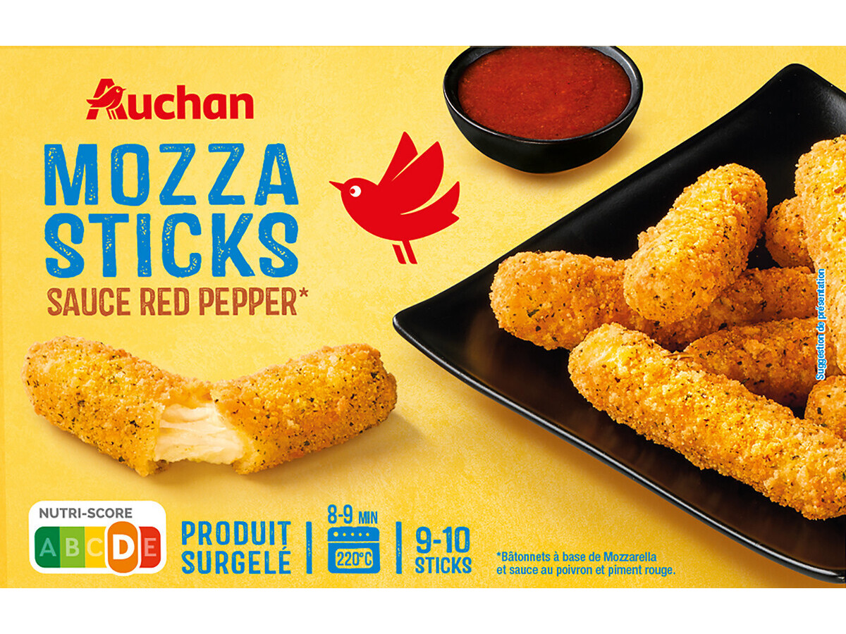 MOZZA STICKS AUCHAN COM MOLHO PICANTE 250G