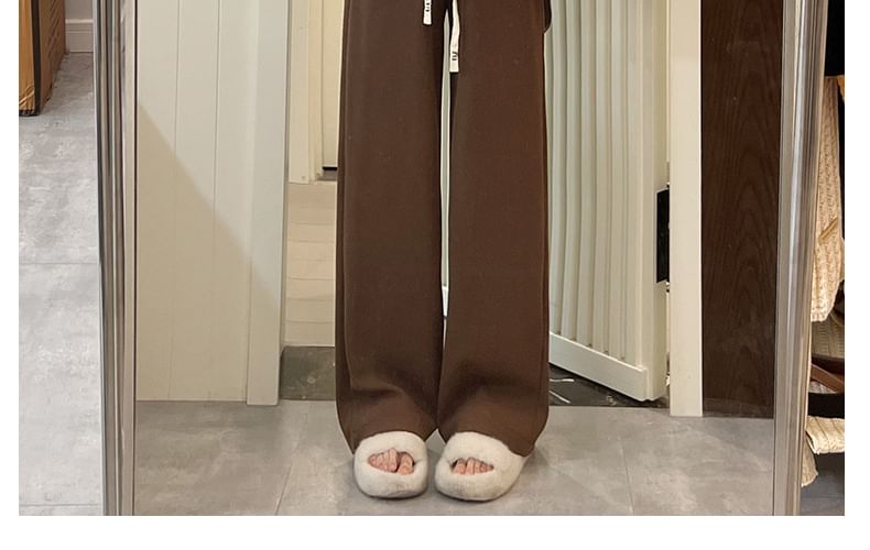 evanesce - Corduroy broek met hoge taille en trekkoord en wijde pijpen