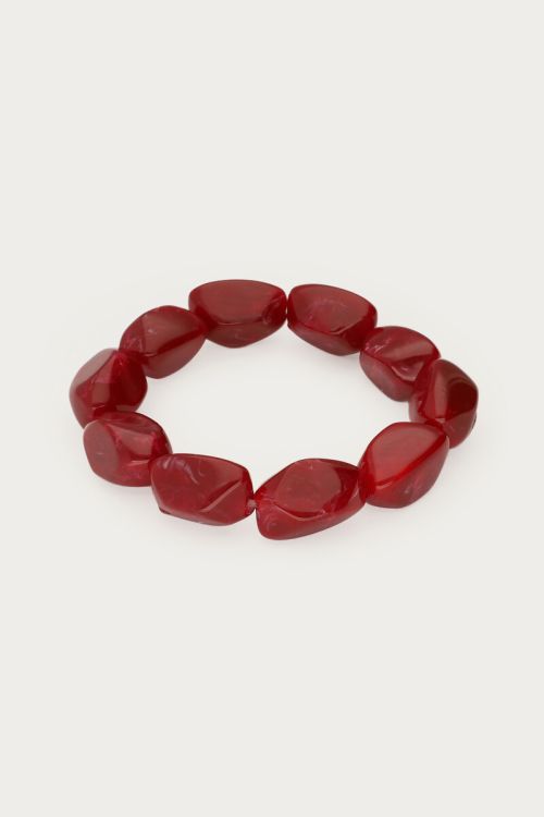 Burgundy armband met ovalen kralen