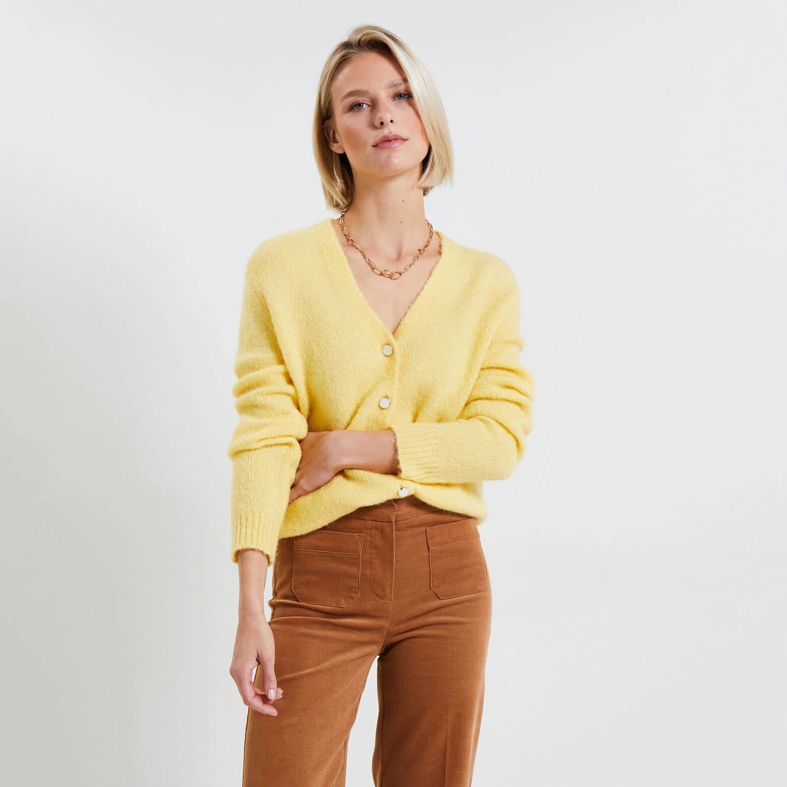 Gilet col V femme