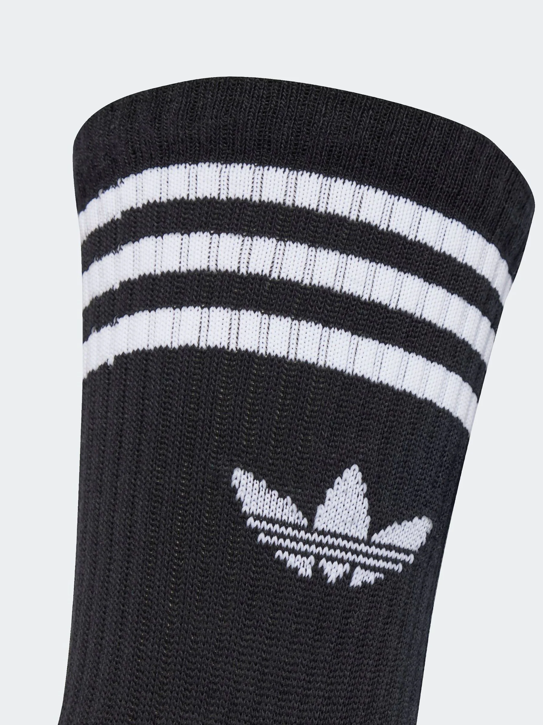 Zwart - Adidas Originals 3-Strepen Crew Sokken 3 paar