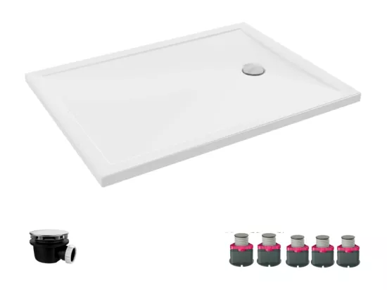 Receveur de douche 120 x 90 JACOB DELAFON Gaspard bonde à droite + bonde + kit de réhausse
