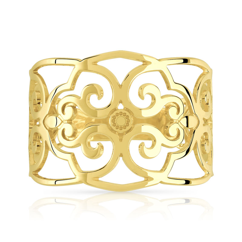 Bague or 375 jaune ajourée