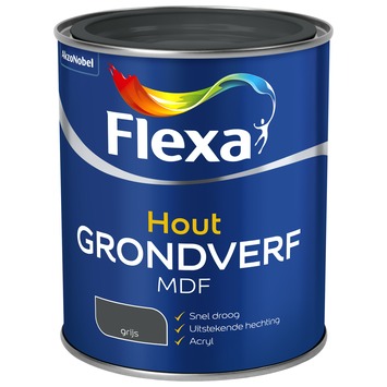 Flexa hout mdf grondverf grijs 750 ml