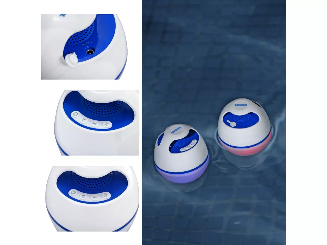 Enceinte Bluetooth LED Flottante Bestway Flowclear MusicWave Résistant à l'Eau avec 6 Heures d'Autonomie