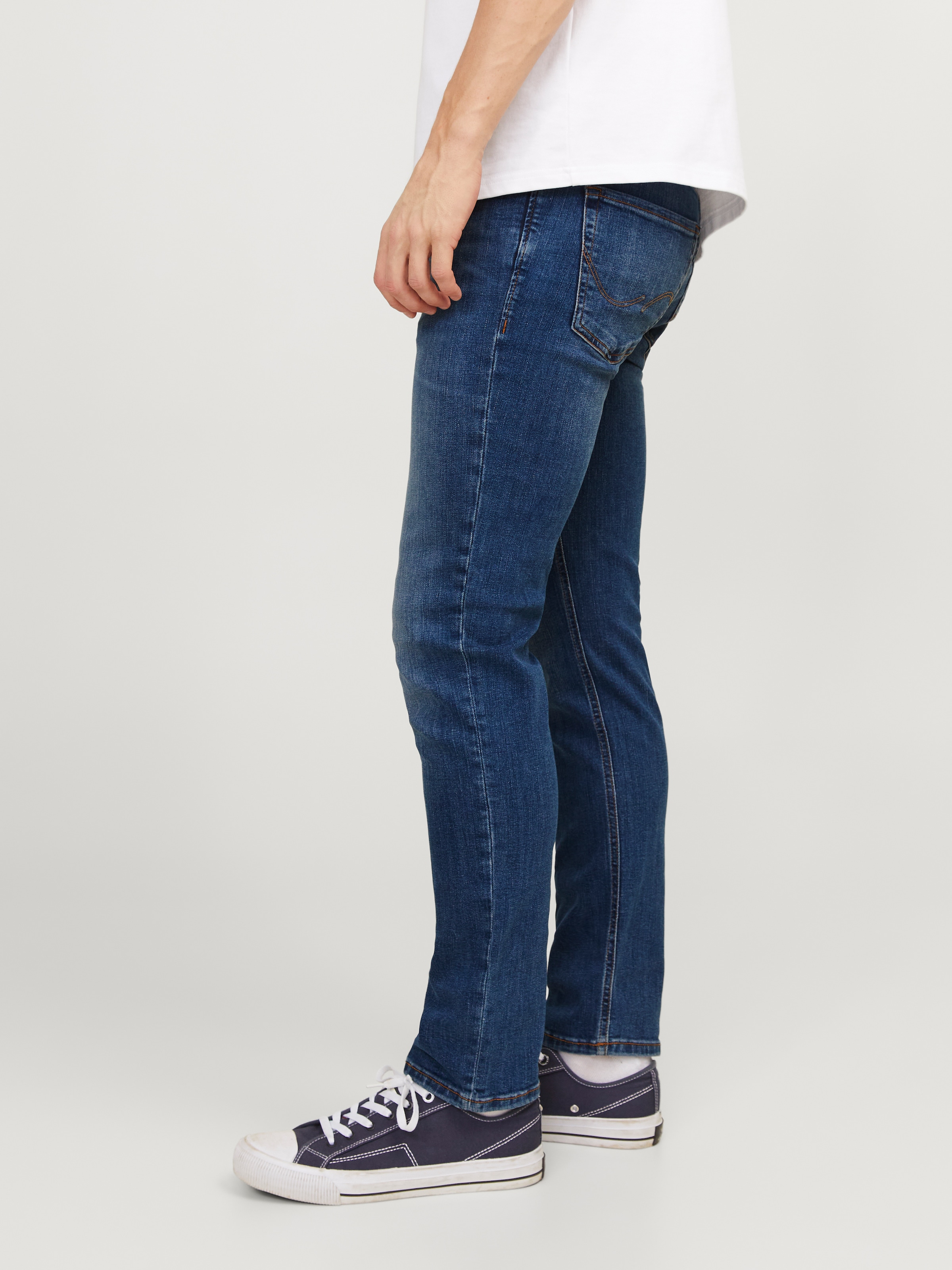 Jack & Jones Slim-fit-Jeans »JJITIM mit Waschung und praktischen Taschen«, Abriebeffekte, modisch, slim fit, Denim