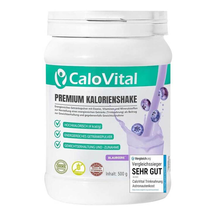 Calovital Premium Kalorienshake Blaubeere Pulver, 500 g