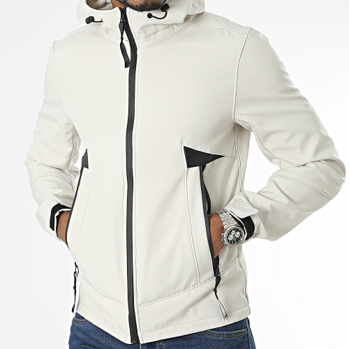 Veste Zippée Capuche Beige Taupe