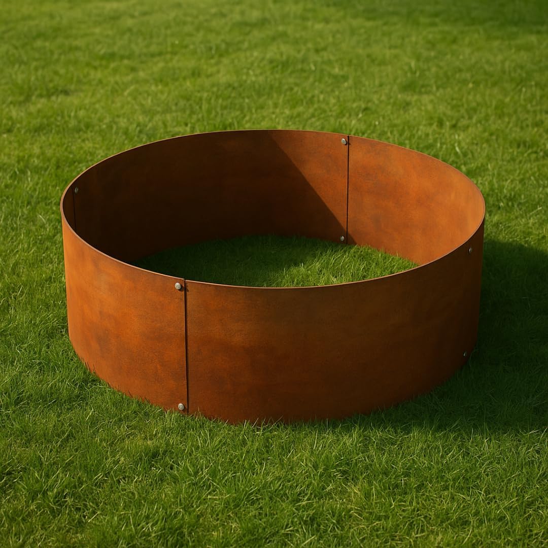 Czaja Pflanzringe 2 Stück Ø 100 x 30 cm Hoch Edelrost - Hochbeet Rost Pflanzgefäß Pflanzkübel Metallring Kräuterbeet Stahlring Stahl Ring