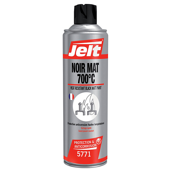 Peinture de protection Noir Mat 700°C Jelt 400 ml