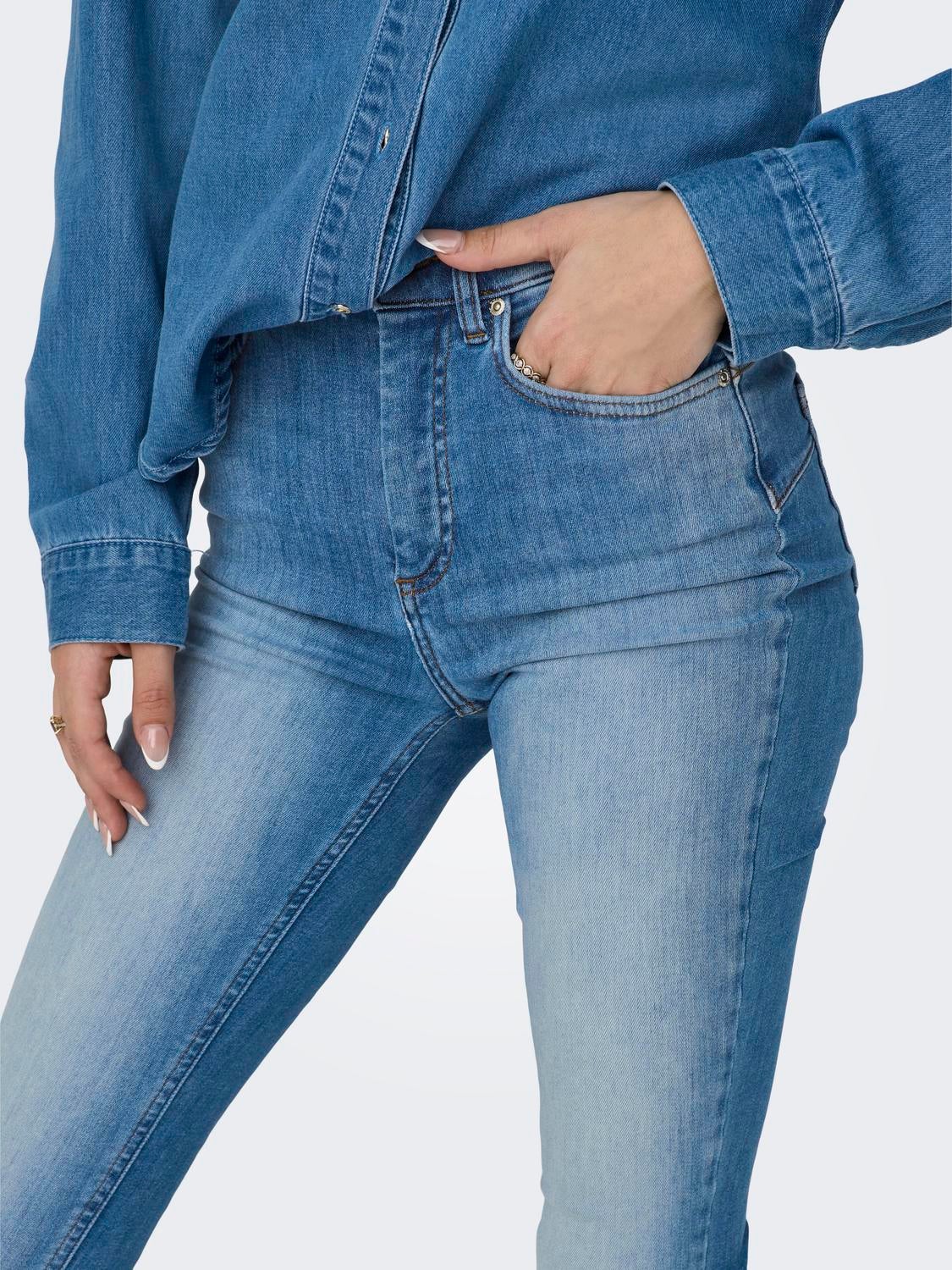 ONLBLUSH Hohe Taille Skinny Fit Jeans Light Blue Denim